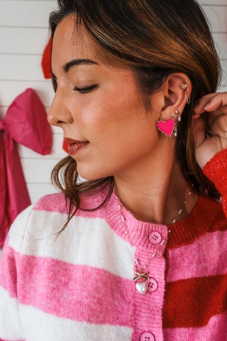 True Love Enamel Earrings • Pink