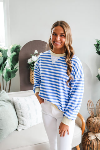 Daylight Stripes Pullover • Blue/Yellow - FINAL SALE