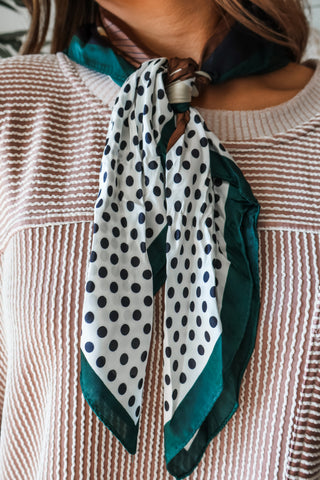 Dotted Bliss Silk Scarf • Emerald Mixo