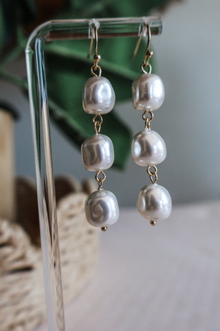 Deep Dive Pearl Earrings • Gold