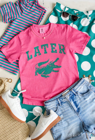 Later Gator Graphic Tee • Pink