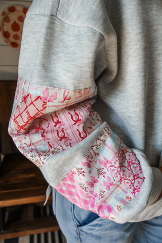 Sweet Harvest Patchwork Hoodie • Pink