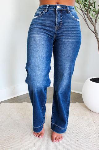 Taylor High Rise Straight | Tummy Control • Dark Wash