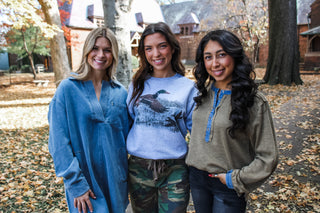 Merry Meadows Henley • Olive/Denim