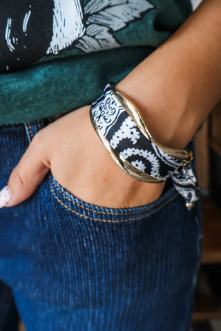 Luna Scarf Cuff Bracelet • Black