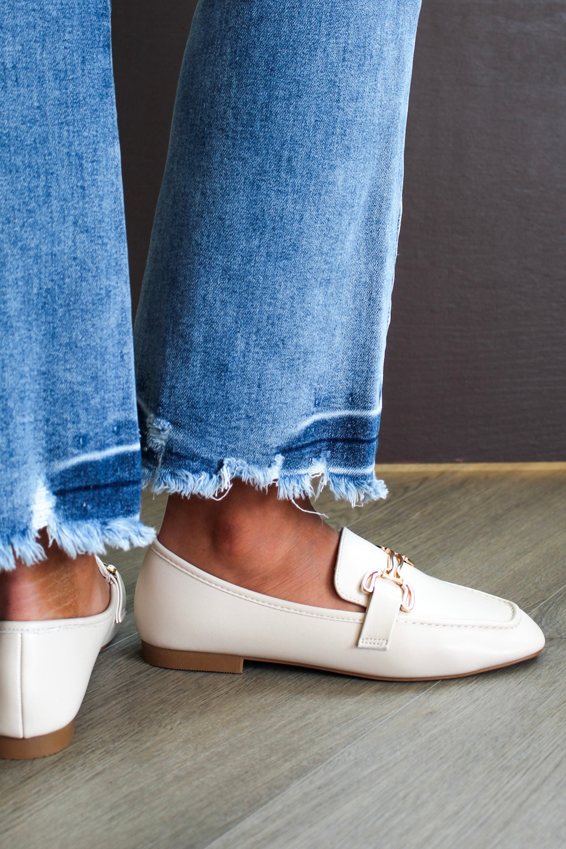 Lottie Gold Bit Loafer • Ivory FINAL SALE – The Dirt Road (TDR)