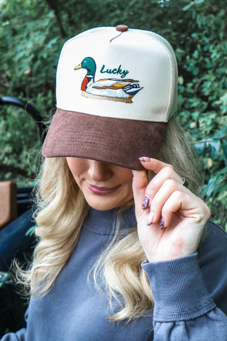 Lucky Duck Trucker Hat • Brown