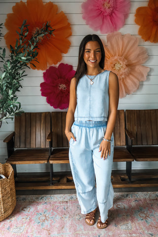 Weekender Denim Pant Set • Light Wash