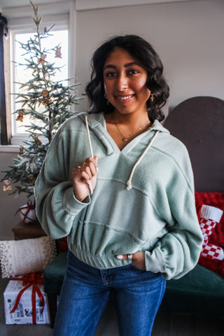 Snuggle Up Hoodie • Sage