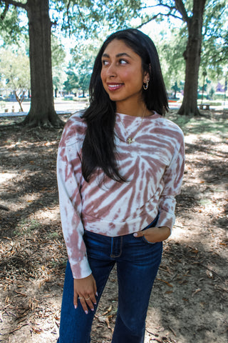 Thinking Out Loud Tie Dye Top • Clay - FINAL SALE