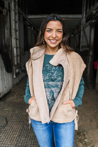 He Owns The Cattle Graphic Tee • Evergreen