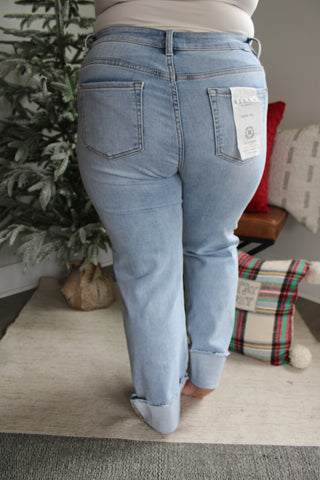 Skyler Cuffed Straight • Light Wash - PLUS