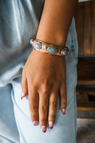 Tidal Moon Bangle Bracelet • Blue