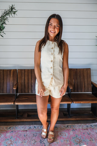 Coastal Classy Shorts • Pale Yellow