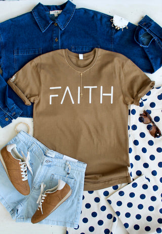A Simple Faith Graphic Tee • Tan Brown
