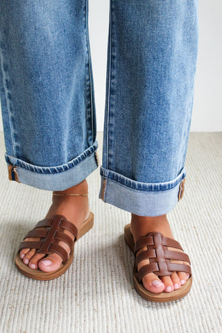 Kenley Strappy Slide • Dark Brown