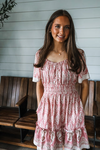 Sweet Promises Paisley Dress • Dusty Rose