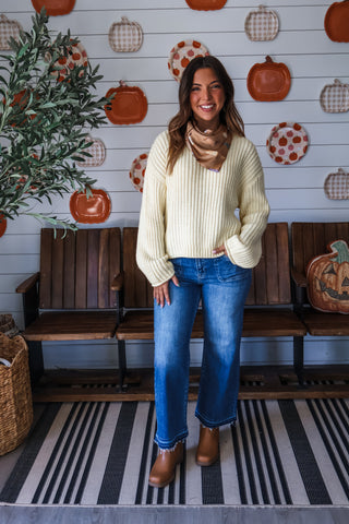 Timeless Twist Ribbed Sweater • Yellow