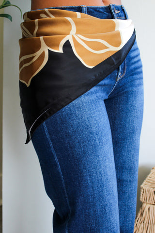 Elevated Elegance Floral Scarf • Black Multi