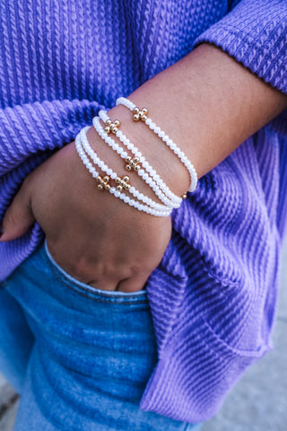 Sparkling Beauty Beaded Bracelet • White