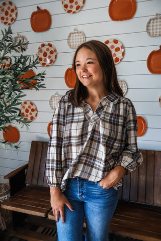 Farmhouse Frills Plaid • Beige Mix