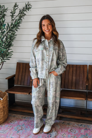 Woodland Camo Barrel Pants • Olive Mix