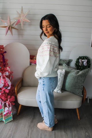 Fairisle Fancy Cardigan Sweater • Ivory - FINAL SALE