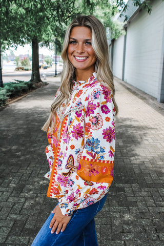 Crisp Autumn Day floral • wine multi - FINAL SALE