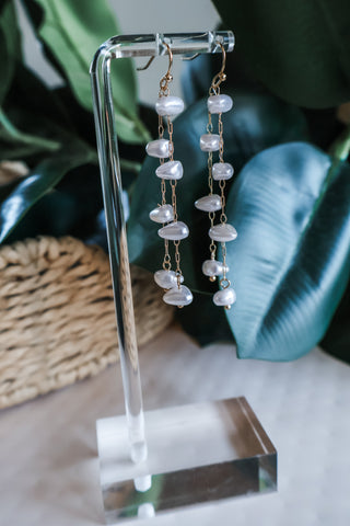 Pearl Paradise Dangle Earrings • Gold