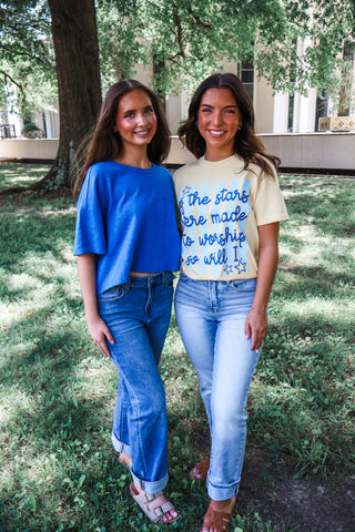 In The Pocket Cropped Tee • Blue