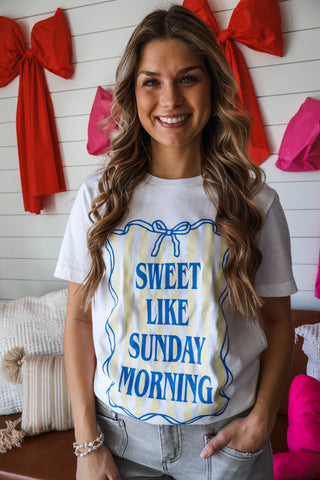 Sweet Like Sunday Morning Graphic Tee • White