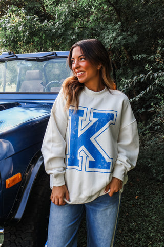 K Is For Kentucky Mock Neck Sweatshirt • Ivory
