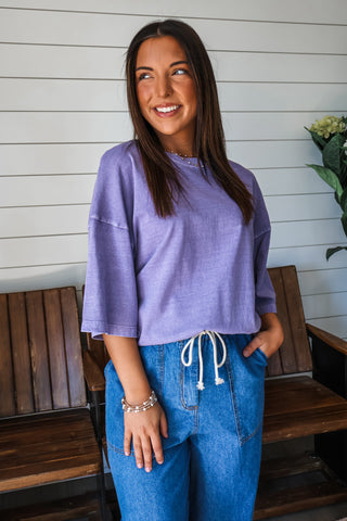 Cool Down Oversized Tee • Purple - FINAL SALE