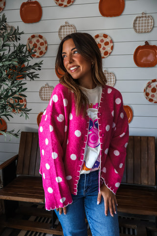 Playful Pop Cardigan • Pink