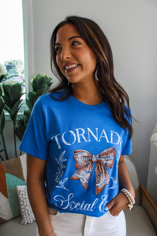 Tornado Social Club Graphic Tee • Heather Blue - FINAL SALE