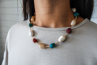 Polished Perfection Necklace • Teal Multi