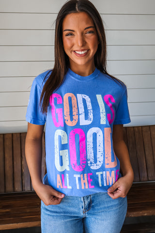 God Is Good All The Time Graphic Tee • Blue