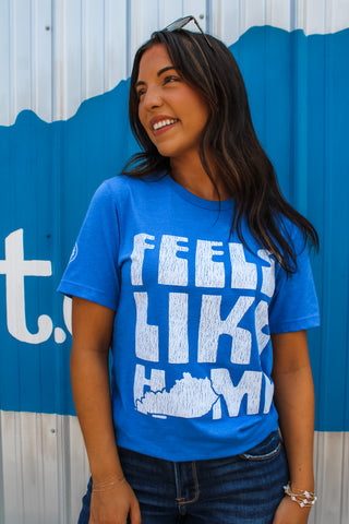 Feels Like Home Graphic Tee • Heather Blue - FINAL SALE