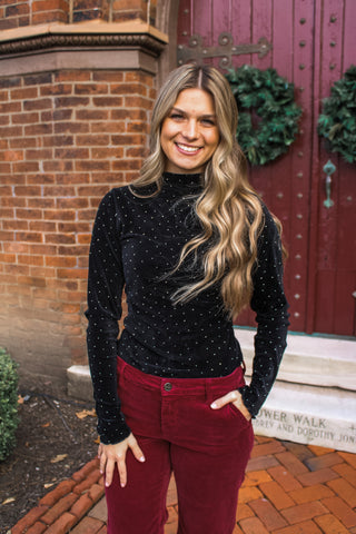 Sparkly Nights Velvet Top • Black