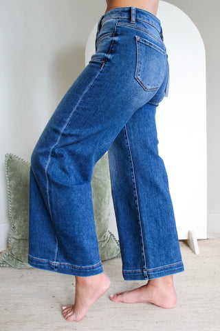 Raquel Front Seam Wide Leg • Dark Wash