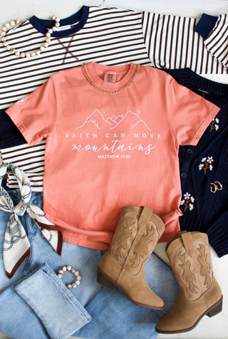 Faith Can Move Mountains Graphic Tee • Dusty Peach