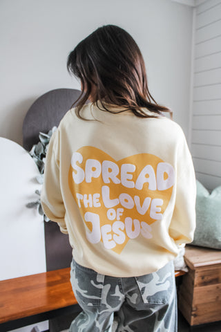 Spread The Love Of Jesus Sweatshirt • Iced Lemon