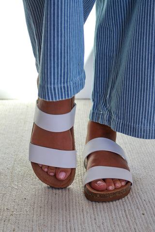 Everly Double Strap Sandal • White