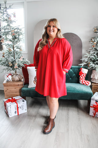 Classic Celebrations Pocket Dress • Red - PLUS