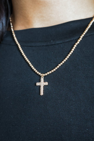 Inner Sparkle Cross Necklace • Gold