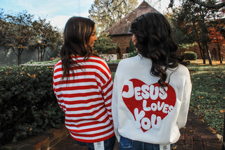 Jesus Loves You Sweatshirt • White