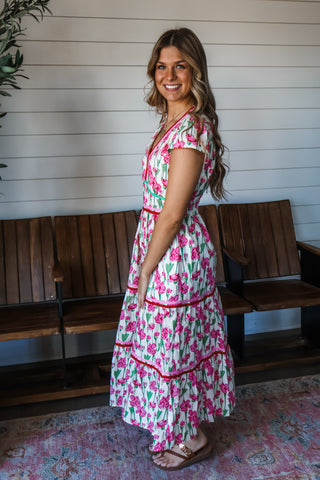 Pretty Petals Ruffle Midi • Pink Mix