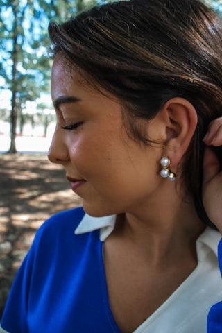 Set For Success Pearl Earrings • Gold