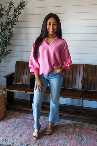 Polished Perfection Scallop Top • Pink
