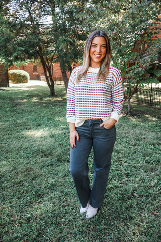 Making Memories Geometric Sweater • Cream Multi